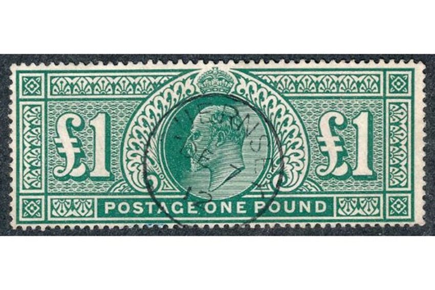 EDVII SG320£1 Deep-Green 1911-13 Fine used Guernsey CDS