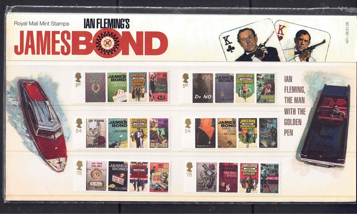 1 QEII 2008 (James Bond)  Presentation Pack No 407 Complete