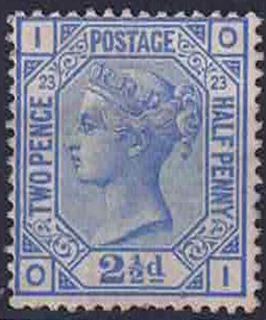 1880-83 QV SG157 Blue Plate 23 mint no gum