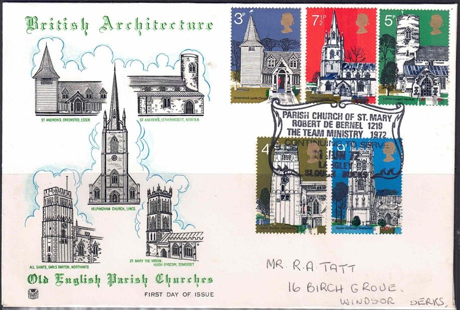 QEII FDC 143i (St Marys Langley Slough) British Architecture Village churches