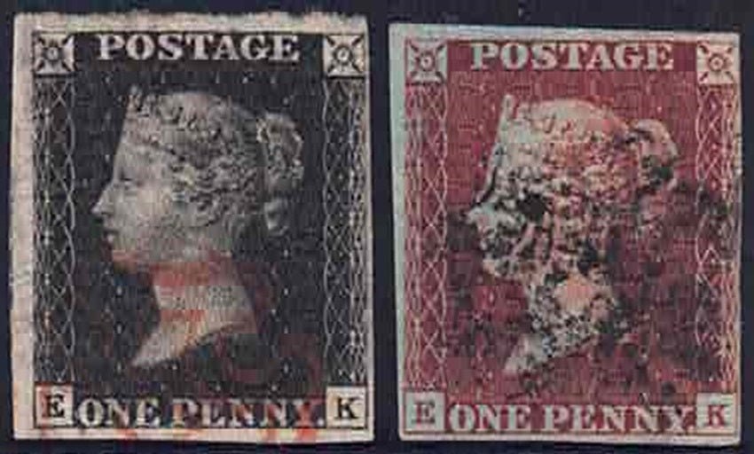 Black 1d and 1d Red matched pair E-K Plate 5