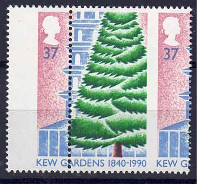 QEII 1990 SG1505 37p Kew Gardens error Mis-Perf