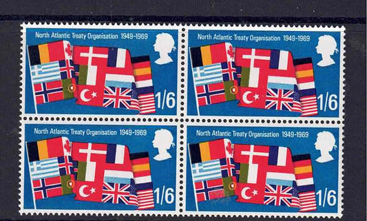 QE11 1969 SG794g Anniversaries 1/6Block Phosphor omitted U/M