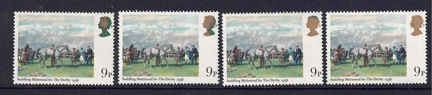 QE11 1979 Queens head error part missing gold on 3 stamps + normal U/M