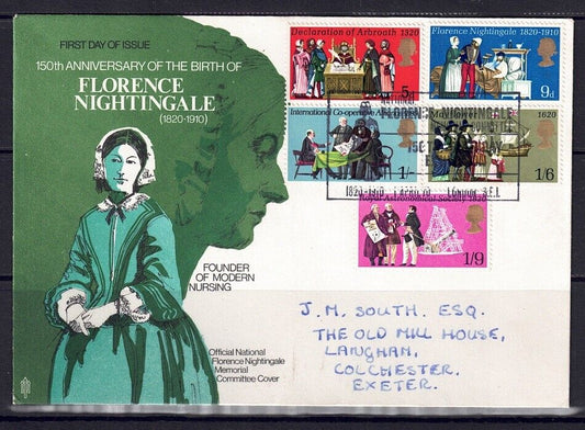 QEII FDC 1970 General Anniversary Florence Nightingale St Thomas hospital Hand stamp