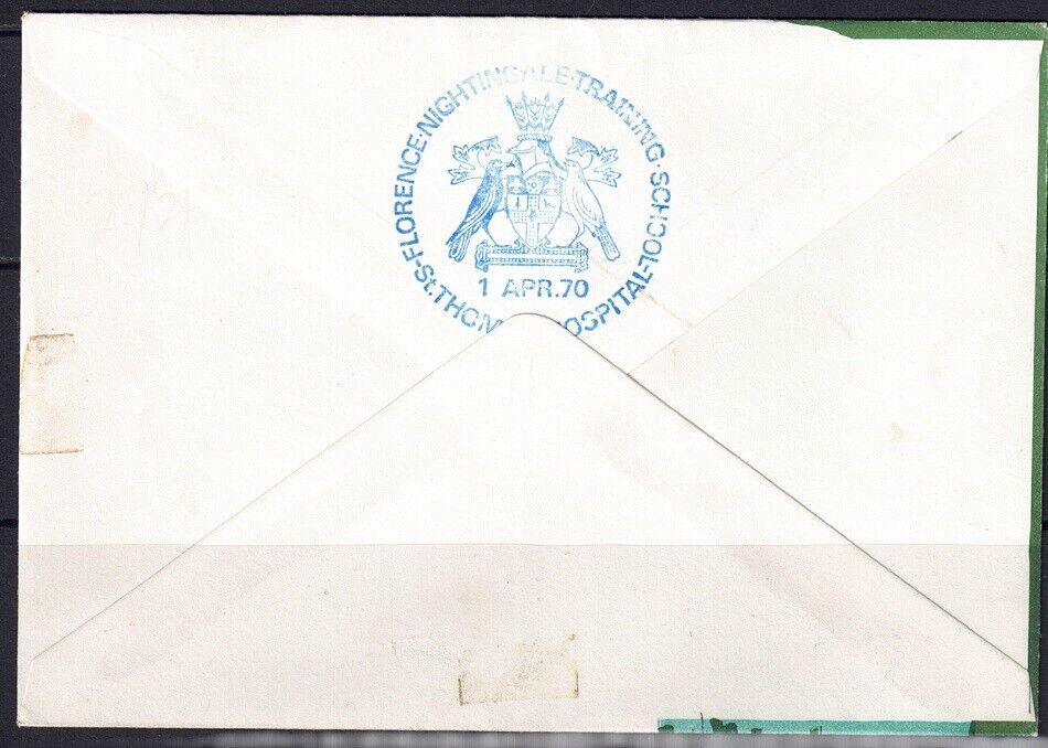 QEII FDC 1970 General Anniversary Florence Nightingale St Thomas hospital Hand stamp