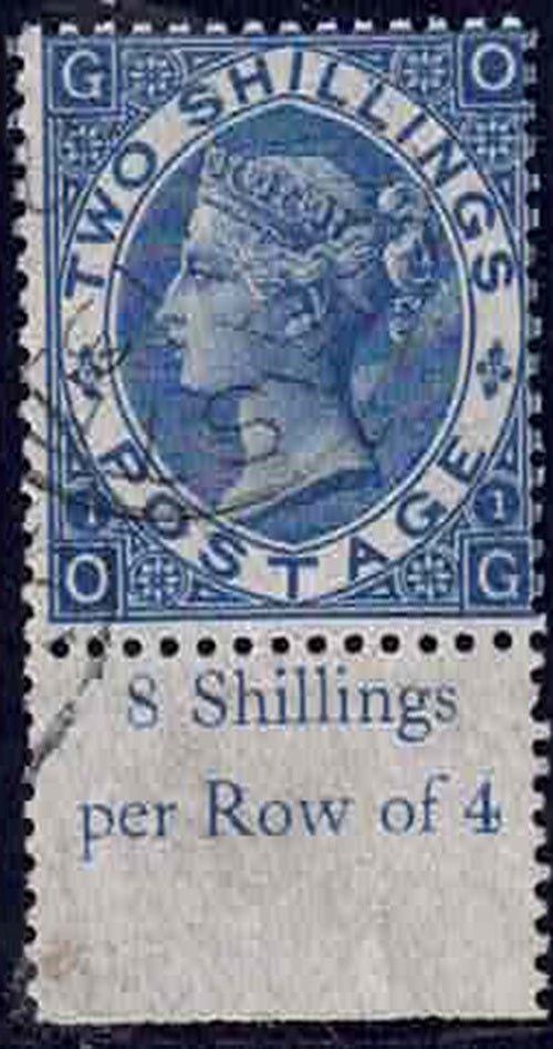 QV SG119 2/- Deep Blue Lancaster CDS with full Margin below