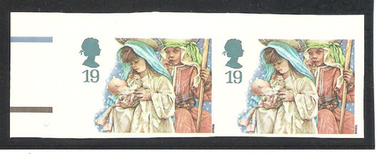 QE11 SG1843a 1994 Christmas Imperf Marginal Pair U/M